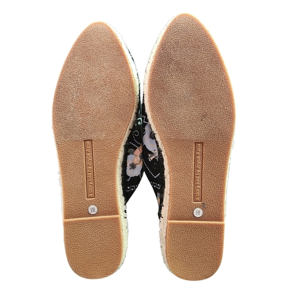 EUC ANTHROPOLOGIE AVEC LES FILLES WOMEN'S BLACK POPPY VAL SLIDE ON SZ9 - Picture 5 of 8